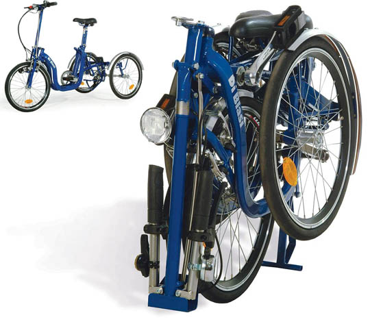 folding three wheel bike