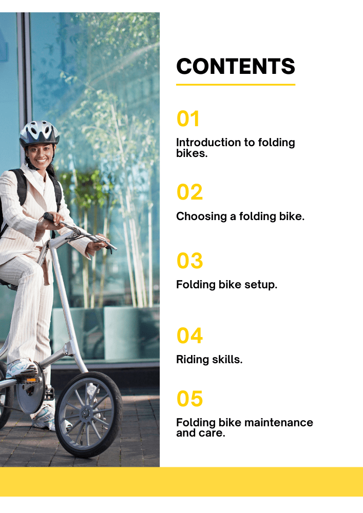 Folding Bike Guide Table Of Contents